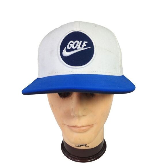 Nike Golf Hat Cap White Blue Snapback Hats - Picture 1 of 10
